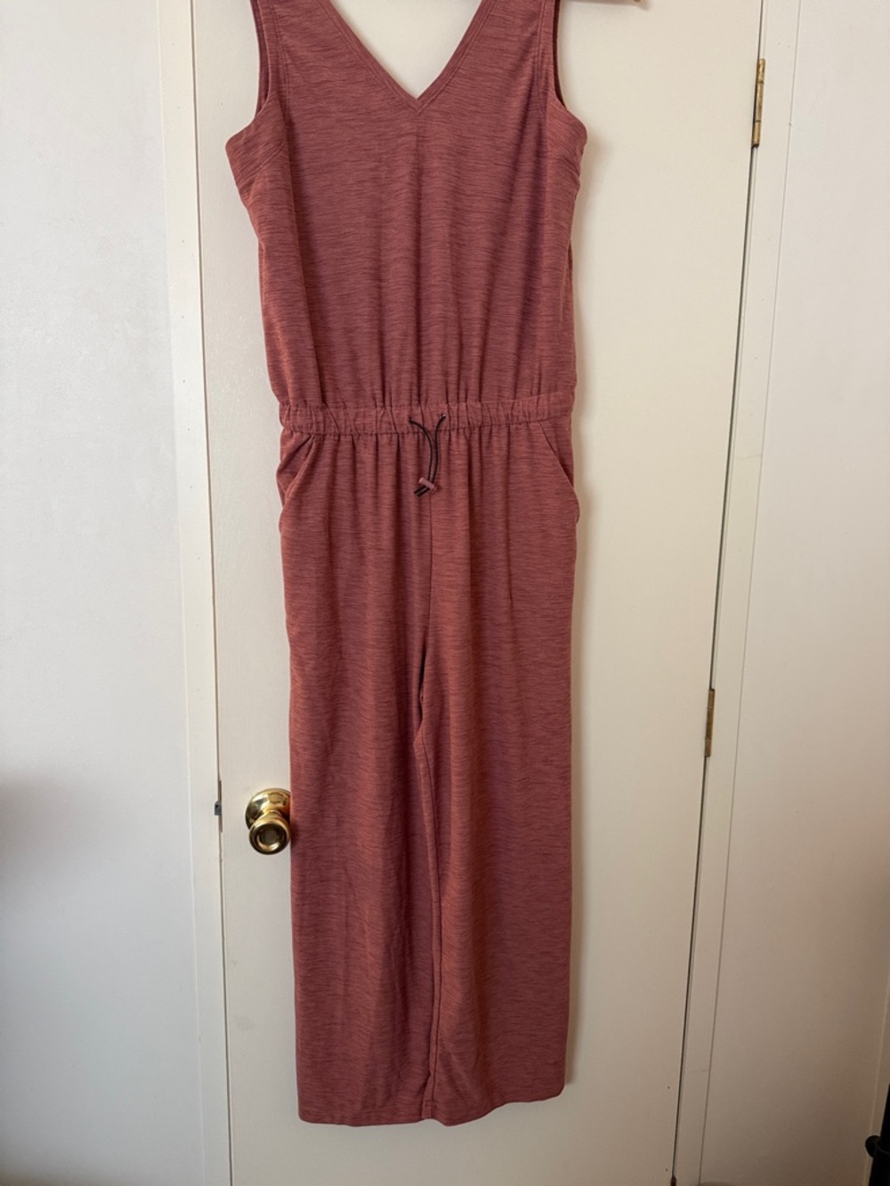 ON Breathe Sleeveless V-Neck WideLeg Jumpsuit - Dusty Rose - Picture 2 of 5